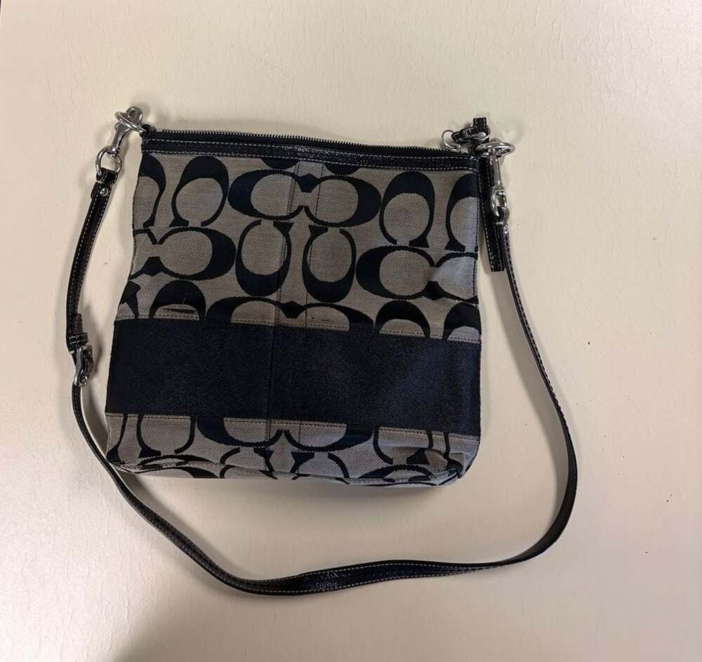 Coach Signature Stripe File Bag Crossbody F13674